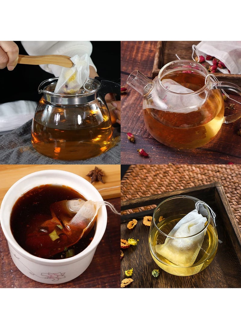 حياة كومفورت ١٠٠ كيس شاي للاستخدام مرة واحدة، أكياس شاي فارغة برباط، أكياس شاي سائبة، أكياس فلتر شاي سائبة، مصفاة للشاي السائب، توابل قهوة، أعشاب، بهارات حمام، حساء، طاجن (١٢×٨ سم) - Image 3